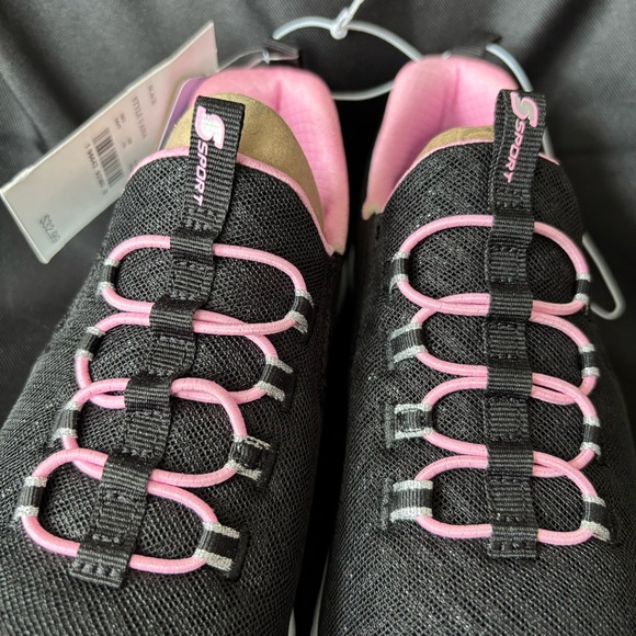 NWT S Sport by Skechers Girls’ Vana Sneakers Black • Youth 4 - Picture 4 of 6